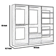 Benjara Dee Modular Closet System- 5 Floating Shelves- 2 Drawers- Oak Brown Wood