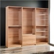 Benjara Dee Modular Closet System- 5 Floating Shelves- 2 Drawers- Oak Brown Wood