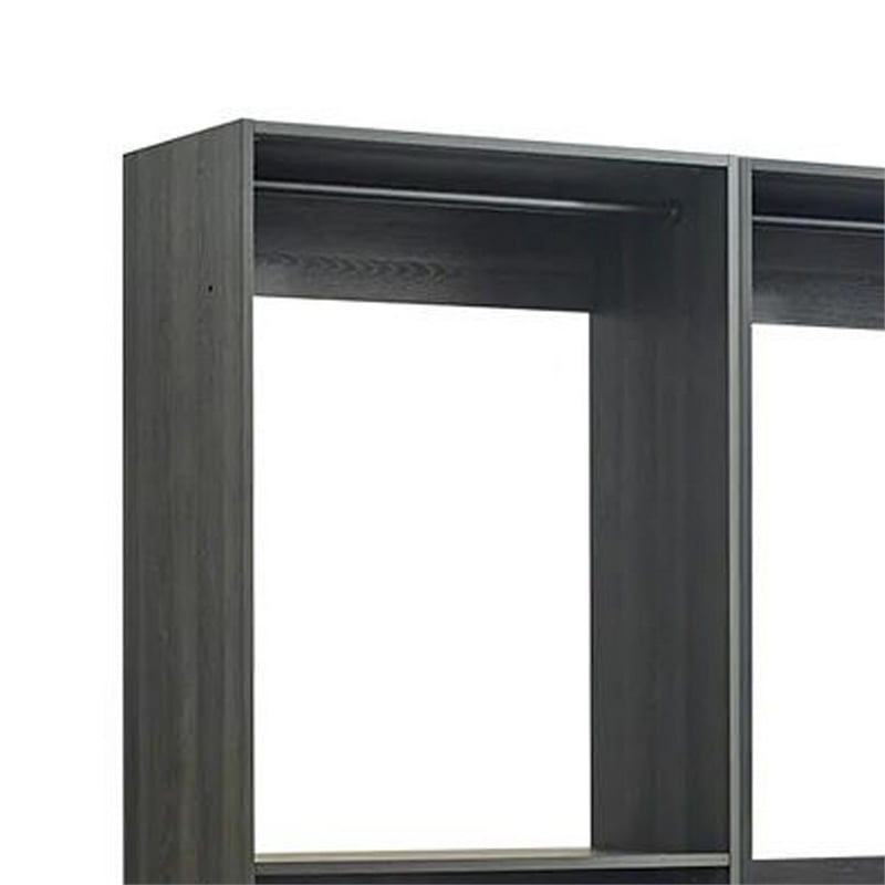 Benjara Dee Modular Closet System- 5 Floating Shelves- 2 Drawers- Black Wood