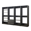 Benjara Dee Modular Freestanding Closet System- 4 Hanging Rods- 6 Shelves- Gray