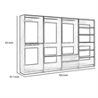 Benjara Dee Modular Freestanding Closet System- 4 Hanging Rods- 6 Shelves- Gray
