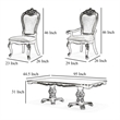 Benjara Zenie 9pc Dining Set- Classy White Wood Table- 8 Chairs- Faux Leather