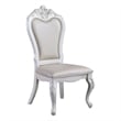 Benjara Zenie 9pc Dining Set- Classy White Wood Table- 8 Chairs- Faux Leather
