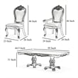 Benjara Zenie 9pc Dining Set- Classy White Wood Table- 8 Chairs- Faux Leather