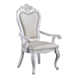 Benjara Zenie 9pc Dining Set- Classy White Wood Table- 8 Chairs- Faux Leather