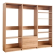 Benjara Dee Walk In Closet Modular Freestanding Storage 9 Shelf 2 Drawer Brown