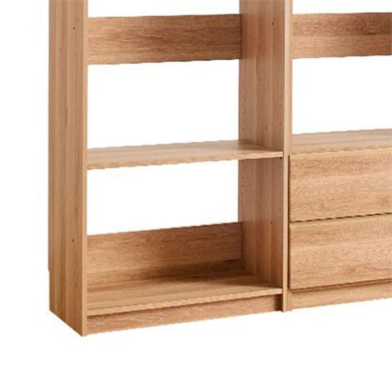 Benjara Dee Walk In Closet Modular Freestanding Storage 9 Shelf 2 Drawer Brown