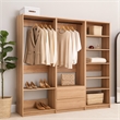 Benjara Dee Walk In Closet Modular Freestanding Storage 9 Shelf 2 Drawer Brown