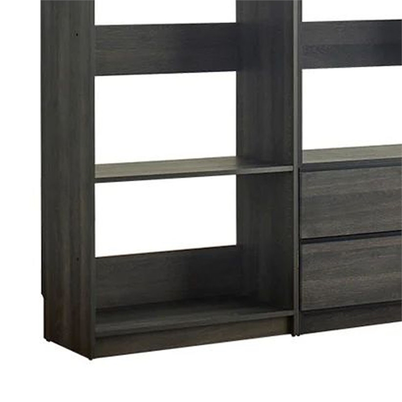 Benjara Dee Walk In Closet Modular Freestanding Storage 9 Shelf 2 Drawer Black