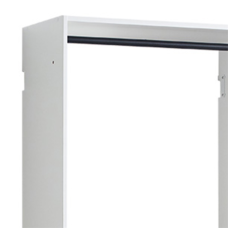 Benjara Vedz Wall Mount Closet Set- 1 Shelf- 5 Hanging Rods- White Melamine