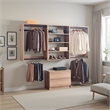Benjara Vedz Walk in Closet w 2 Drawers- 4 Shelves n Hanging Rods- Brown Wood