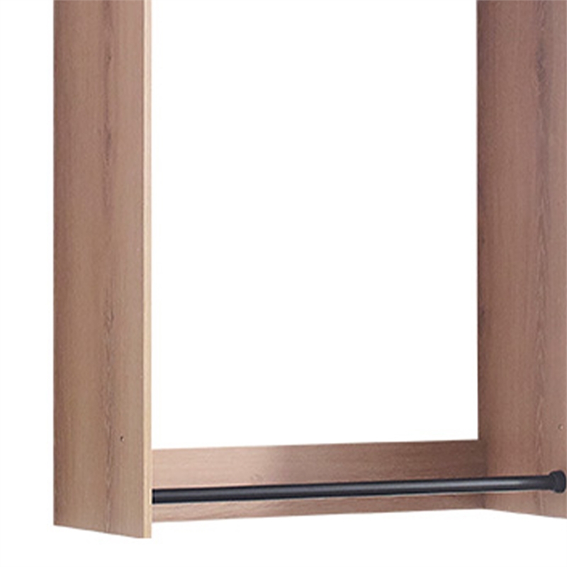Benjara Vedz Walk in Closet w 2 Drawers- 4 Shelves n Hanging Rods- Brown Wood