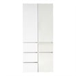 Benjara Ely Dual Closet Cabinet w Mirror- 4 Drawers- 71 Inch- White Melamine