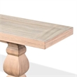 Benjara Anna Dining Bench- 60 Inch- Double Pedestal- Wheat Brown Solid Wood