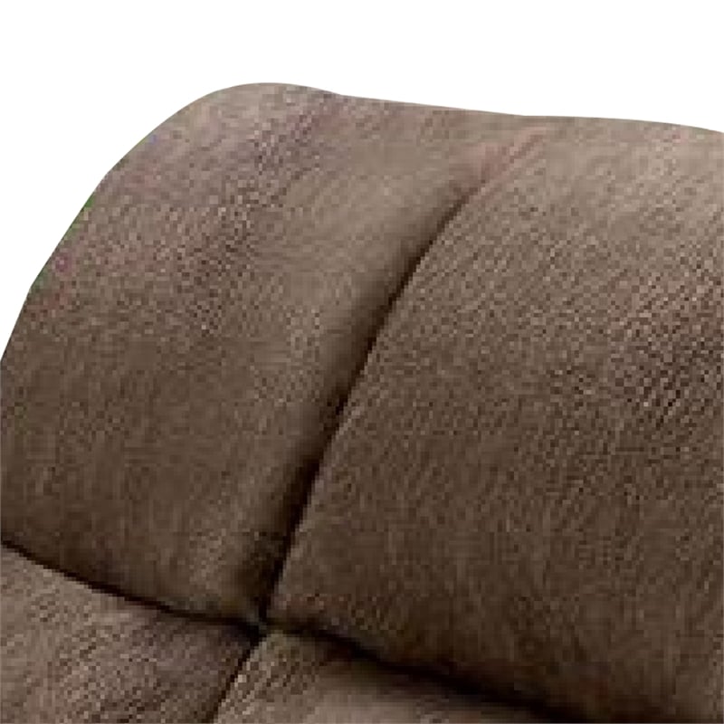 Benjara Heny Manual Reclining Loveseat- Brown Fabric Seating- 68