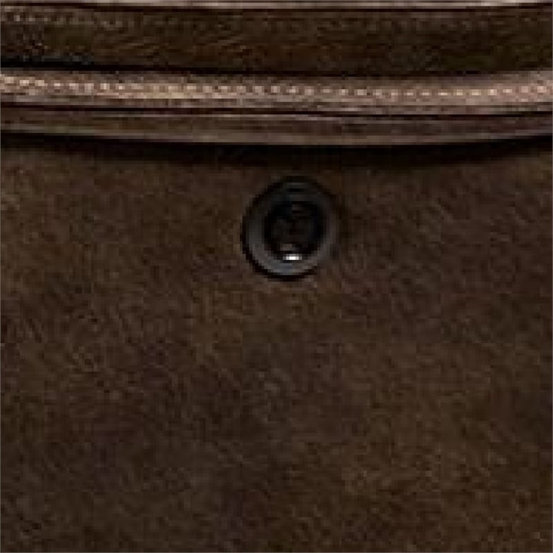 Benjara Heny Manual Reclining Loveseat- Brown Fabric Seating- 68