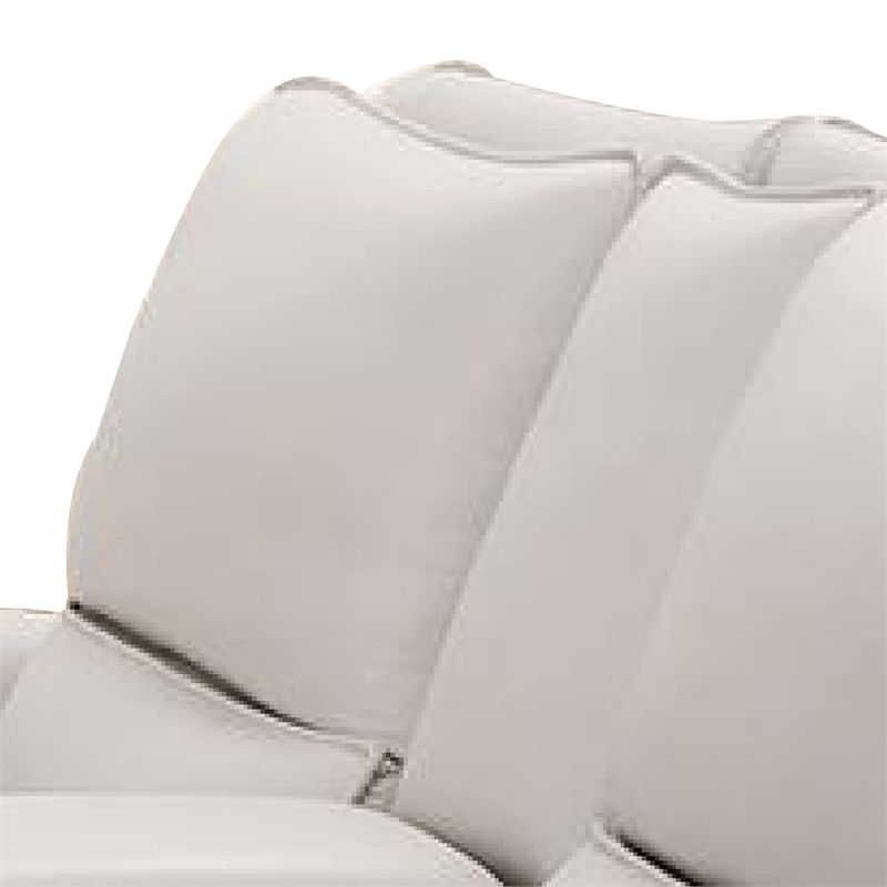 Benjara Pono Power Recliner Loveseat- Beige Top Grain Leather Zero Gravity