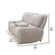 Benjara Pono Power Recliner Loveseat- Beige Top Grain Leather Zero Gravity