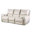 Benjara Pono Power Reclining Sofa- Beige Top Grain Leather- 85