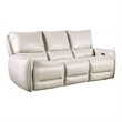 Benjara Pono Power Reclining Sofa- Beige Top Grain Leather- 85