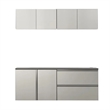 Benjara Osy 5pc Wall Mounted Garage Utility Cabinets- Drawers and Doors- Gray