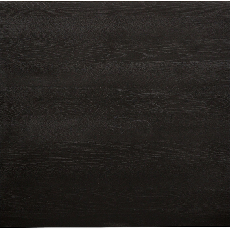 Benjara Luke 7pc Dining Table Set w/ 6 Wingback Chairs-Rectangular-Black-Beige