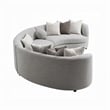 Benjara Kei 3pc Sectional Sofa- 9 Pillows- Curved Frame- Gray Boucle Fabric