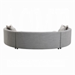 Benjara Kei 3pc Sectional Sofa- 9 Pillows- Curved Frame- Gray Boucle Fabric