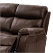 Benjara Runy Power Recliner Sofa- Pillowy Brown Top Grain Leather- 86 Inch