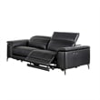 Benjara Cuny Power Reclining Sofa- Black Faux Leather- 88