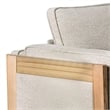 Benjara Denu Loveseat- Light Brown Fabric Padded- Welt Trim Details- 70 Inch