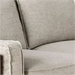 Benjara Denu Loveseat- Light Brown Fabric Padded- Welt Trim Details- 70 Inch