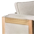 Benjara Denu Loveseat- Light Brown Fabric Padded- Welt Trim Details- 70 Inch