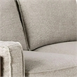 Benjara Denu Loveseat- Light Brown Fabric Padded- Welt Trim Details- 70 Inch