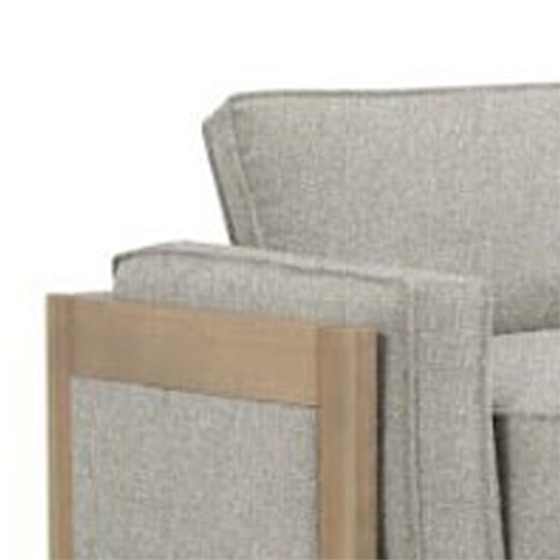 Benjara Denu Sofa- Light Brown Fabric Padded- Welt Trim Details- 93 Inch