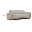 Benjara Denu Sofa- Light Brown Fabric Padded- Welt Trim Details- 93 Inch