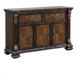 Benjara Naddy Brown Sideboard Buffet Console- Ornate Silver Design- 60 Inch