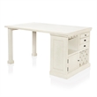 Benjara Tino 5pc Counter Height Table and Chair Set- Antique White Solid Wood