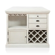 Benjara Tino 5pc Counter Height Table and Chair Set- Antique White Solid Wood