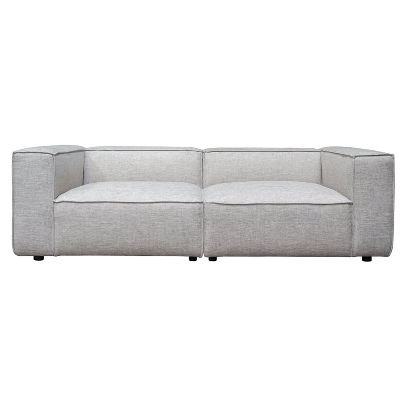 Benjara Daro 2pc Modular Lounge Sofa- Textured Barley Gray Polyester