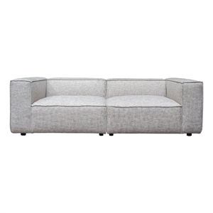 Benjara Daro 2pc Modular Lounge Sofa- Textured Barley Gray Polyester