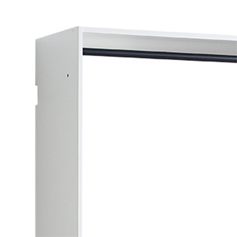 Benjara Vedz Wall Mounted Closet Set- 6 Hanging Rods- White Melamine