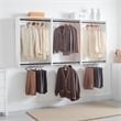 Benjara Vedz Wall Mounted Closet Set- 6 Hanging Rods- White Melamine