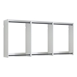 Benjara Vedz Wall Mounted Closet Set- 6 Hanging Rods- White Melamine