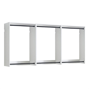 Benjara Vedz Wall Mounted Closet Set- 6 Hanging Rods- White Melamine