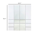 Benjara Ely Closet Cabinet Set- 2 Mirror Doors- 8 Drawers- 71 Inch- White Wood