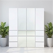 Benjara Ely Closet Cabinet Set- 2 Mirror Doors- 8 Drawers- 71 Inch- White Wood