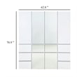 Benjara Ely Closet Cabinet Set- 2 Mirror Doors- 8 Drawers- 71 Inch- White Wood