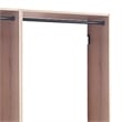 Benjara Vedz Wall Mounted Closet Set- 6 Hanging Rods- Oak Brown Melamine