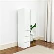 Benjara Ely Closet Cabinet Set- Mirrored Front- 7 Drawers- 71 Inch- White Wood